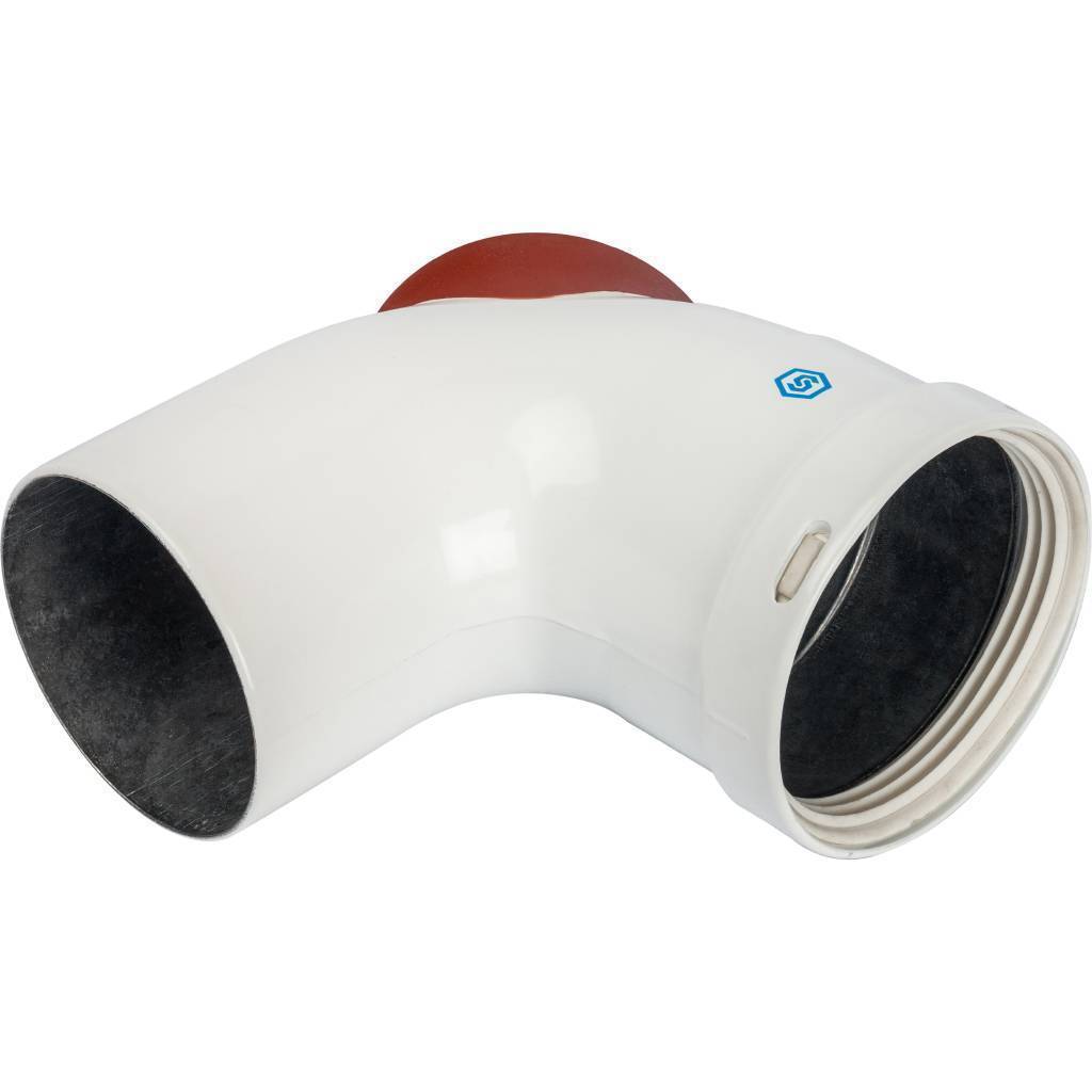 STOUT  Элемент дымохода отвод 90° DN80 с инспекционным патрубком STOUT SCA-0080-010090 по лучшей цене с доставкой - интернет-магазин Прогрессивные решения
