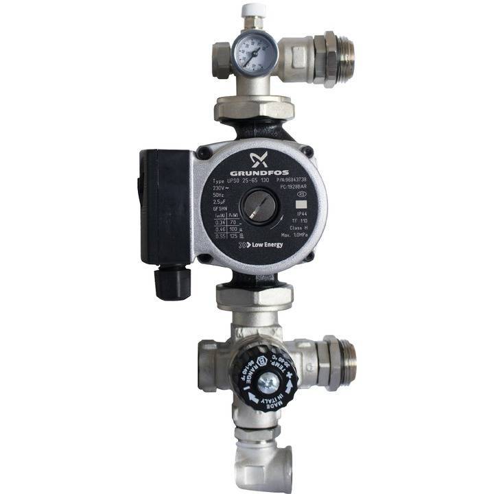 STOUT SDG-0120 Насосно-смесительный узел с термостатическим клапаном, Grundfos UPSO 25-65 130 STOUT SDG-0120-001002 по лучшей цене с доставкой - интернет-магазин Прогрессивные решения