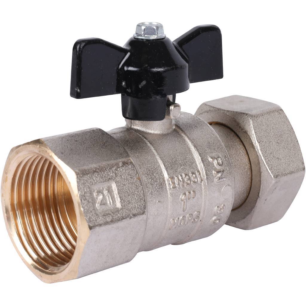 Купить SVB-0009-000025 STOUT  Кран шаровой с накидной гайкой, ВР/накидная гайка, ручка бабочка 1x1 STOUT по лучшей цене с доставкой - интернет-магазин Прогрессивные решения