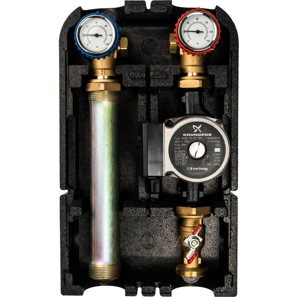 Купить SDG-0001-002502 STOUT SDG-0001 Насосная группа с прямым контуром 1" с насосом Grundfos UPSO 25-65 в теплоизоляции STOUT по лучшей цене с доставкой - интернет-магазин Прогрессивные решения